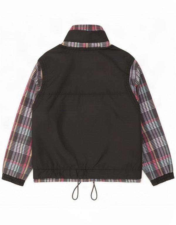 John F Gee Mens Windbreaker Jacket UK 42 XL Black Check