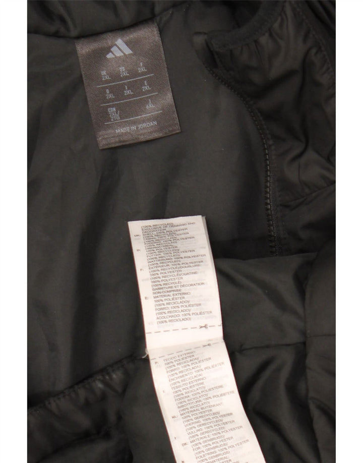 Jachetă de vânt cu glugă Adidas pentru bărbați UK 44 2XL Poliester negru