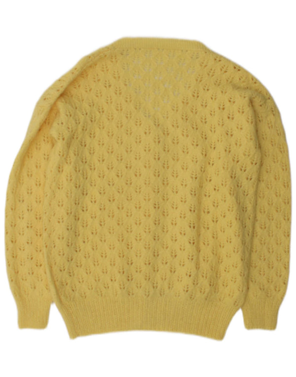 Pulover Cardigan Vintage pentru femei UK 12 Galben mediu