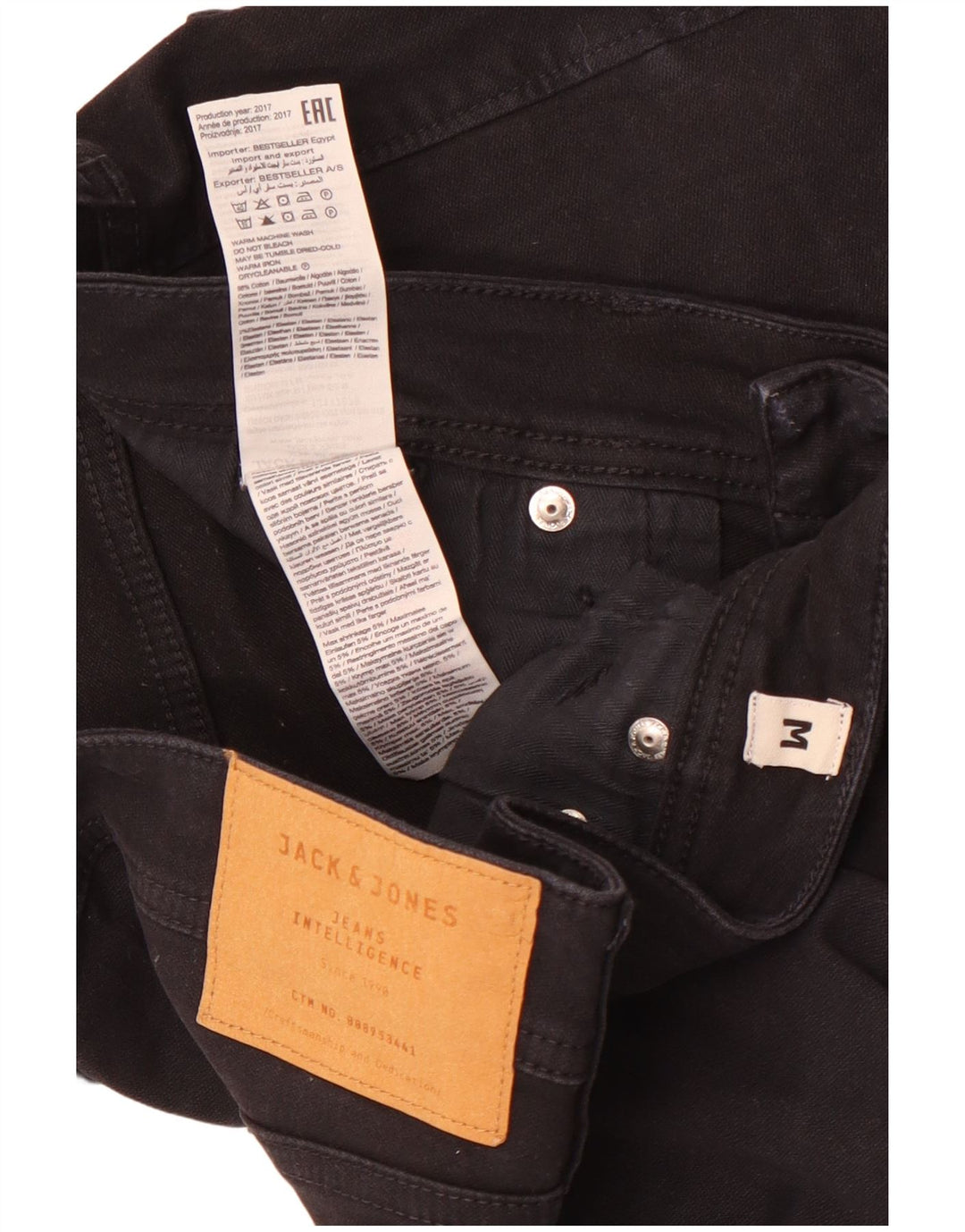 Pantaloni scurți din denim Jack & Jones pentru bărbați, de culoare normală, W32, bumbac negru