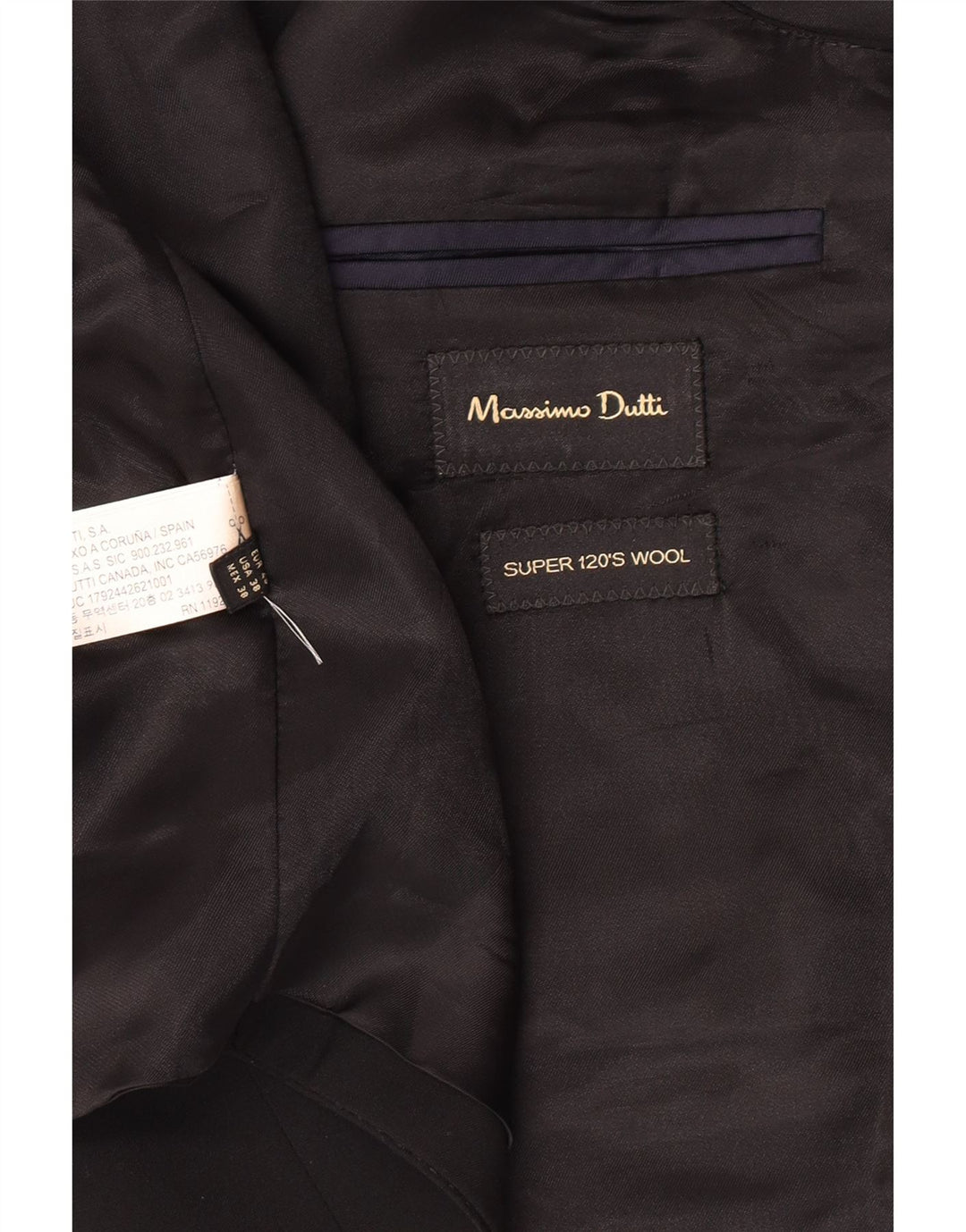 Vestă Massimo Dutti Bărbați EU 48 Lână Neagră Medie