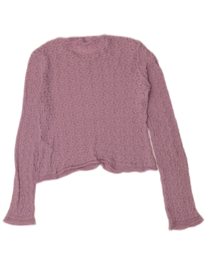 Crop Top pentru femei Zara cu mânecă lungă UK 10 Mic Violet Poliamidă