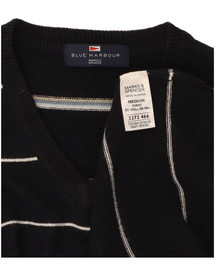 Pulover Marks & Spencer pentru bărbați, Blue Harbour, cu decolteu în V, mediu bleumarin