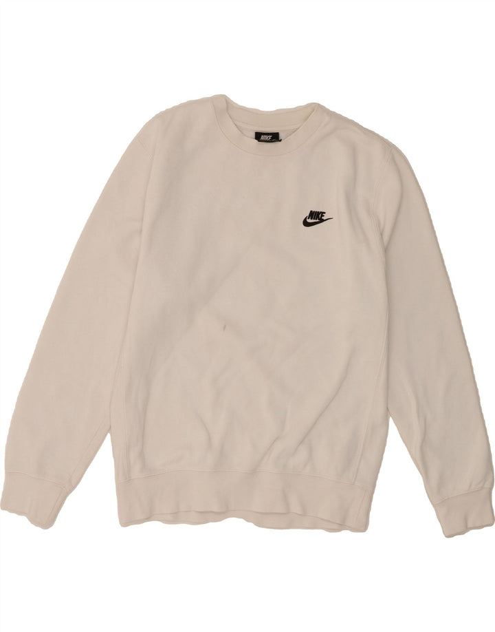 NIKE Mens Sweatshirt Jumper Small White Cotton Vintage Nike and Second-Hand Nike from Messina Hembry 