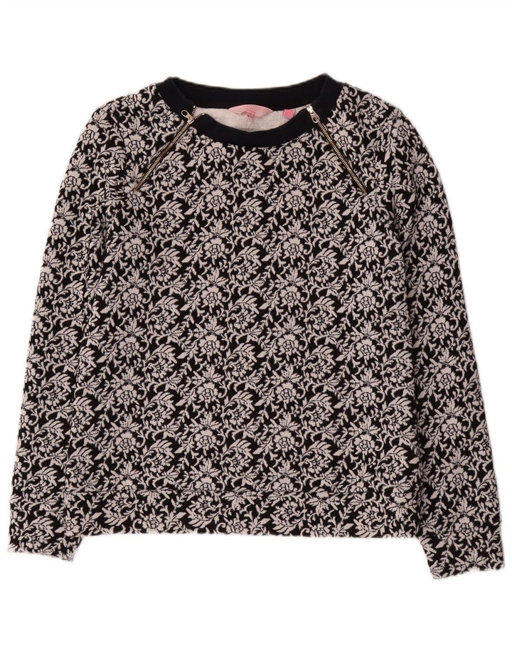 Hanorac pentru femei Ted Baker Pulover Mărimea 2 Mic Bumbac Floral Negru