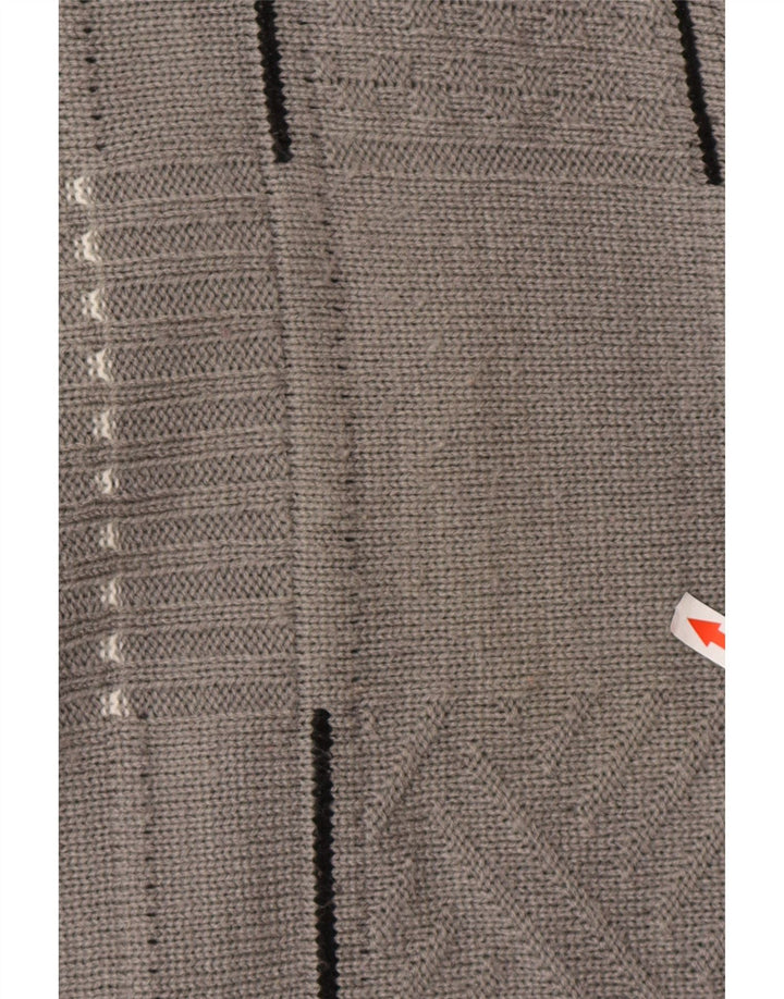 Jacques Lorant Pulover cu decolteu în V pentru bărbați UK 42/44 mare, gri cu dungi