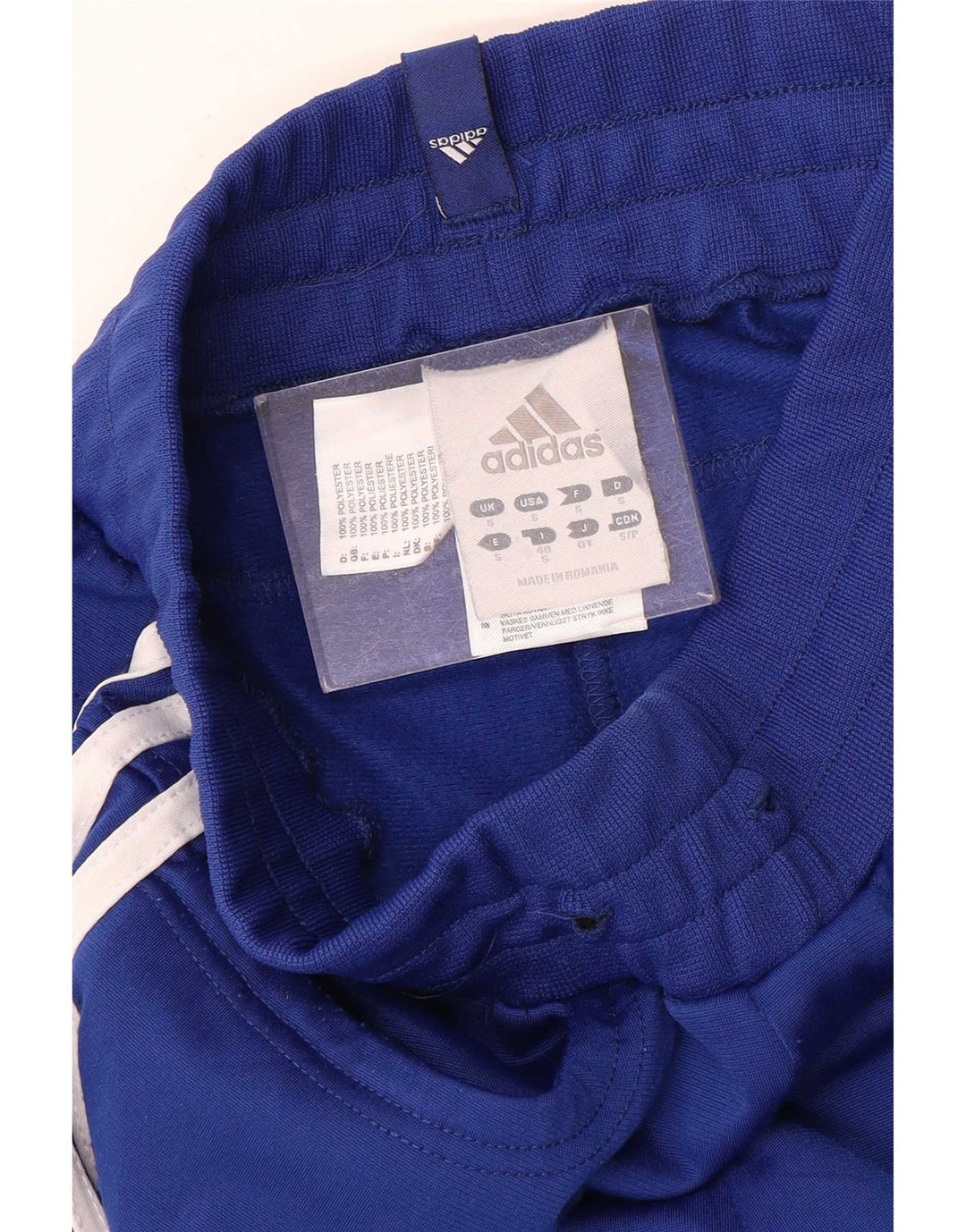 Pantaloni de trening Adidas pentru femei Joggeri UK 8 Poliester bleumarin mic