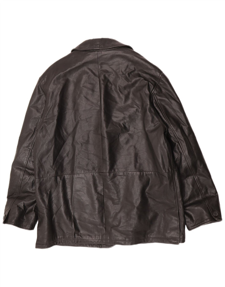 Geacă din piele vintage pentru bărbați IT 52 XL din piele neagră