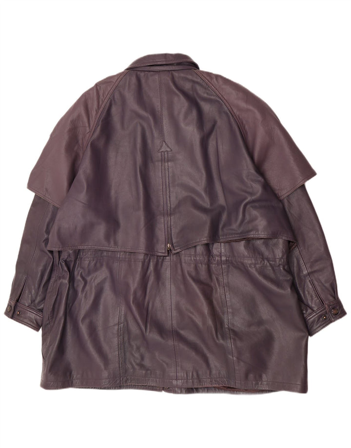 Palton din piele vintage pentru femei UK 20 2XL violet