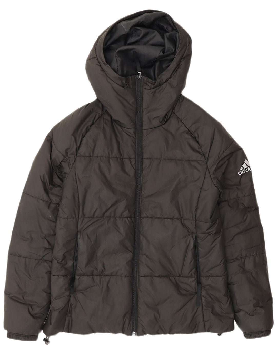 Jachetă căptușită cu glugă Adidas pentru femei UK 12/14 Medium Black