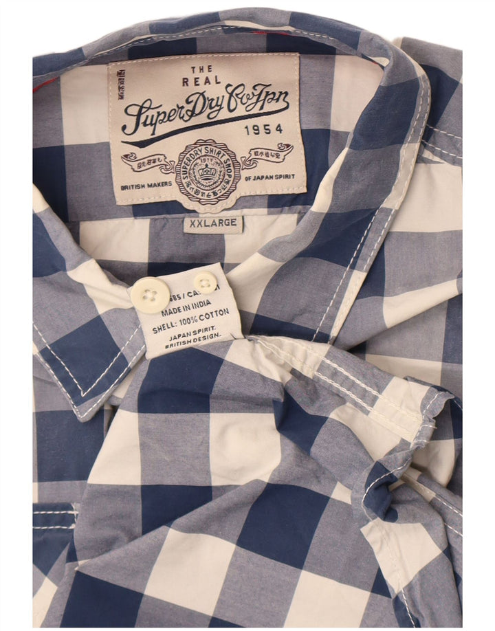 Cămașă pentru bărbați Superdry 2XL Blue Gingham Bumbac