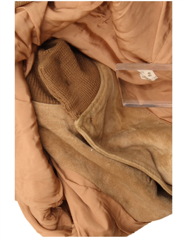 Bomber Vintage pentru bărbați din piele intoarsa IT 46 Small Beige
