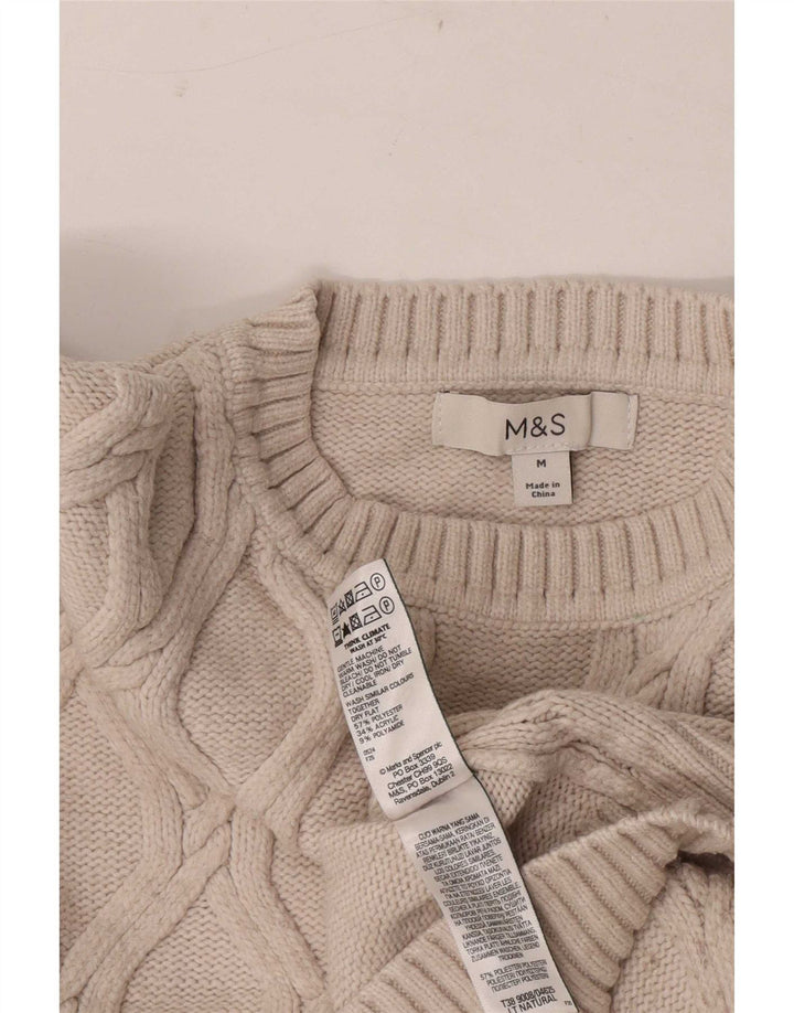 Pulover pentru femei Marks & Spencer Crop Crew Deck Pulover UK 14 Medium Bej