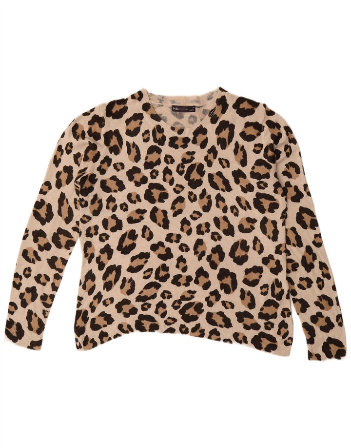 Pulover pentru femei Marks & Spencer cu decolteu triplu UK 16 mare bej