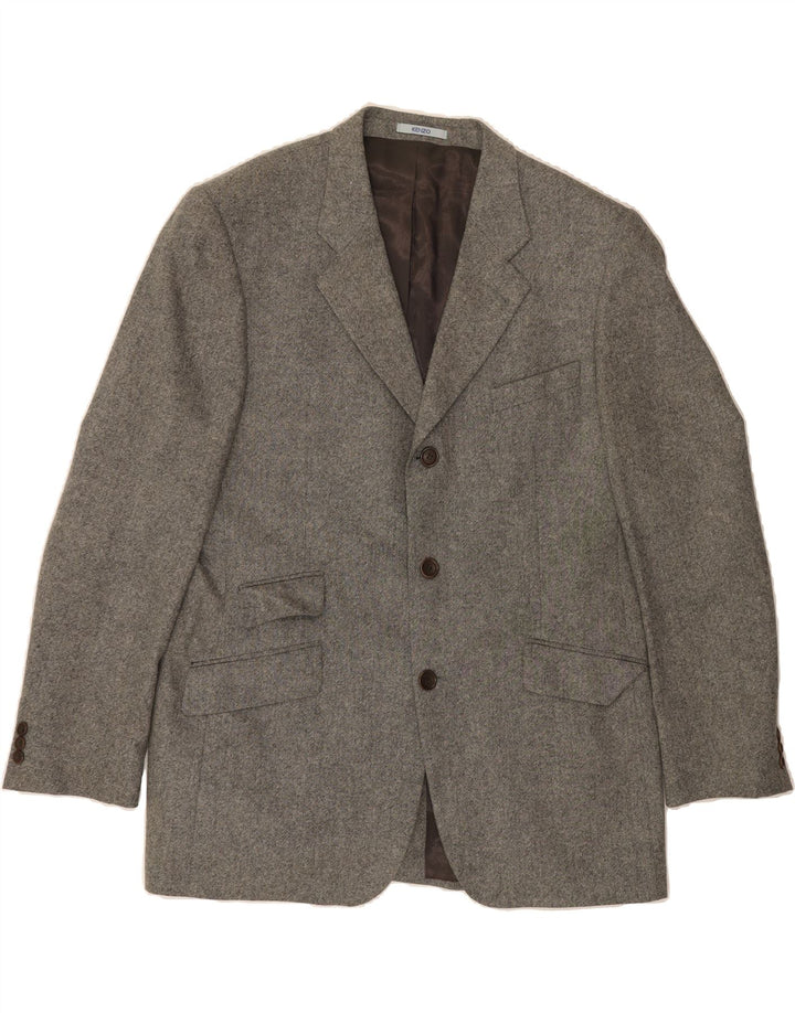 KENZO Mens 3 Button Blazer Jacket IT 56 3XL Grey Wool Vintage Kenzo and Second-Hand Kenzo from Messina Hembry 