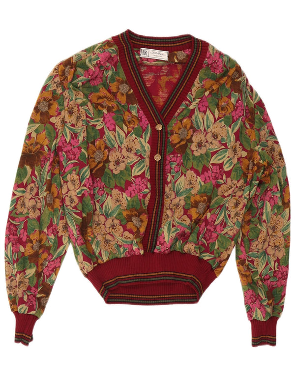 Pulover pentru femei Domina cu decolteu în V IT 48 XL Lână florală multicoloră