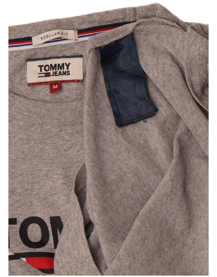 Top grafic cu mânecă lungă pentru bărbați Tommy Hilfiger, bumbac, gri mediu