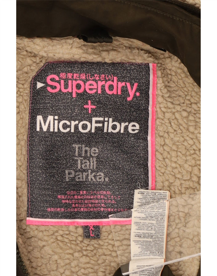 SUPERDRY jachetă parka cu glugă pentru femei UK 18 XL kaki poliester