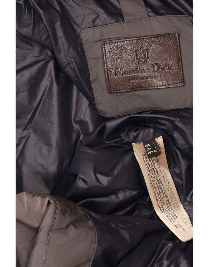 Massimo Dutti haină căptușită cu glugă pentru femei UK 40 mare, gri, poliester