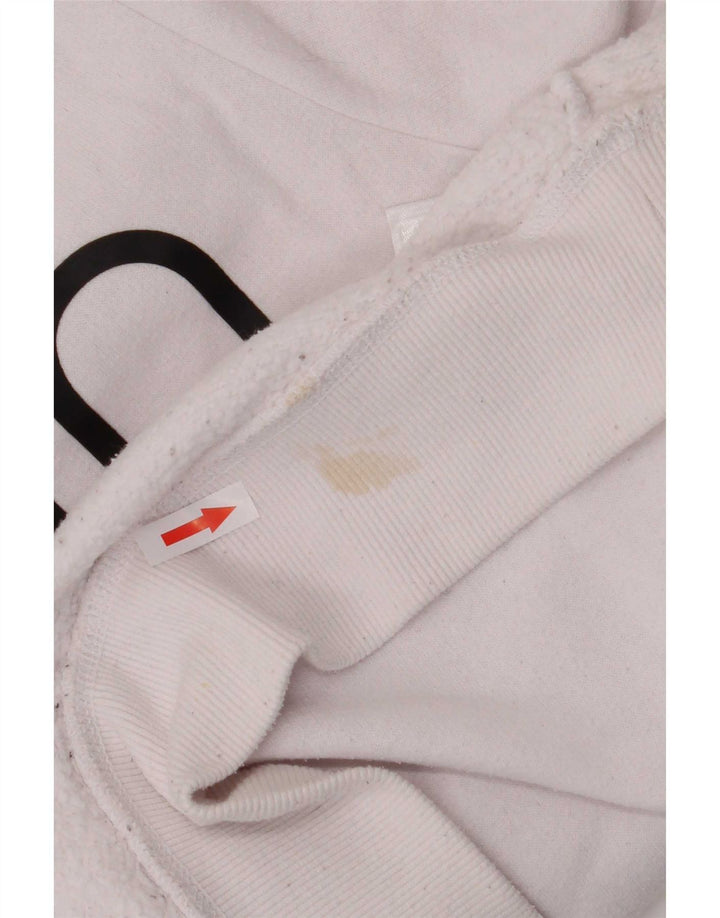 Hanorac grafic Calvin Klein pentru bărbați Pulover mediu din bumbac alb