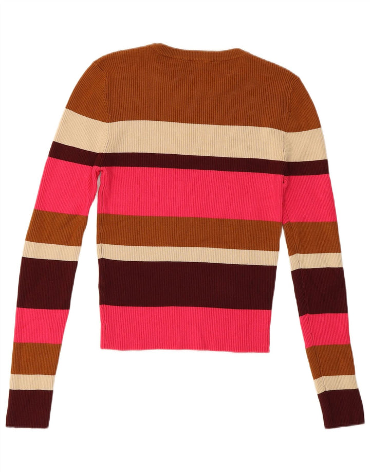 Pulover pentru damă Zara, cu gât turnut, cu dungi medii, multicolore, UK 14