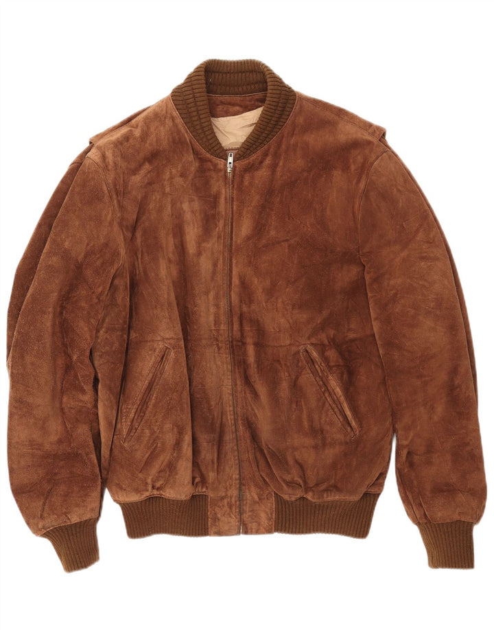 Jachetă bomber din piele intoarsa pentru barbati VINTAGE IT 52 XL maro