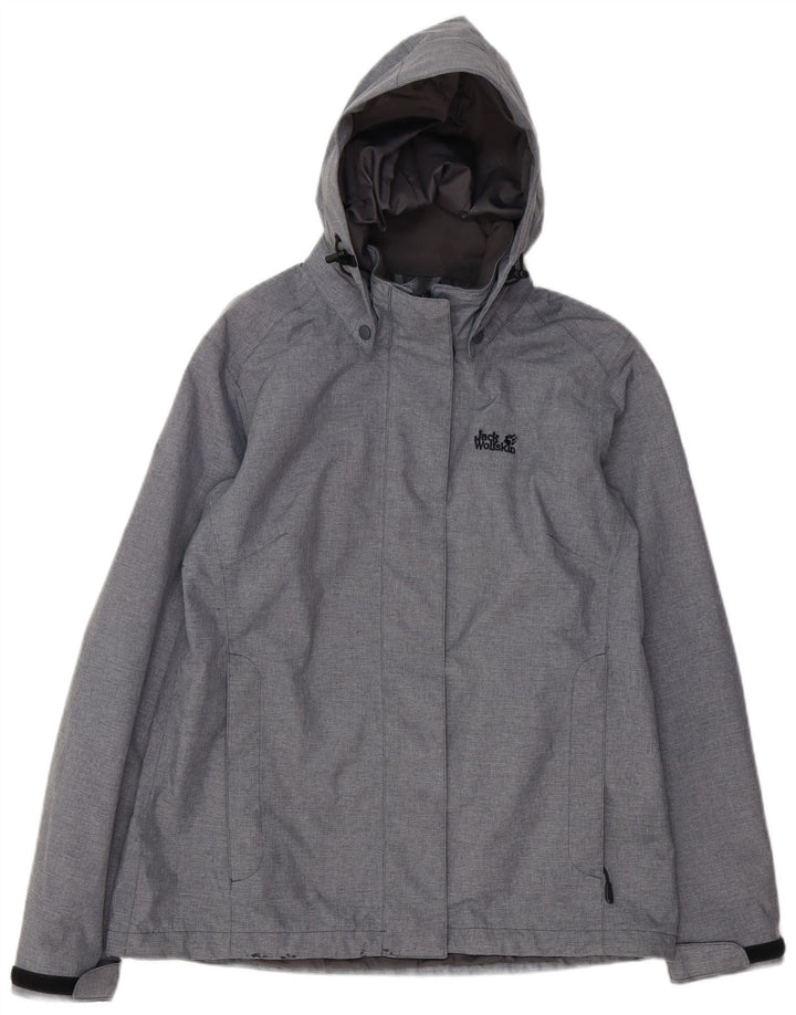 Jachetă impermeabilă cu glugă pentru femei JACK WOLFSKIN UK 12 Poliester gri mediu