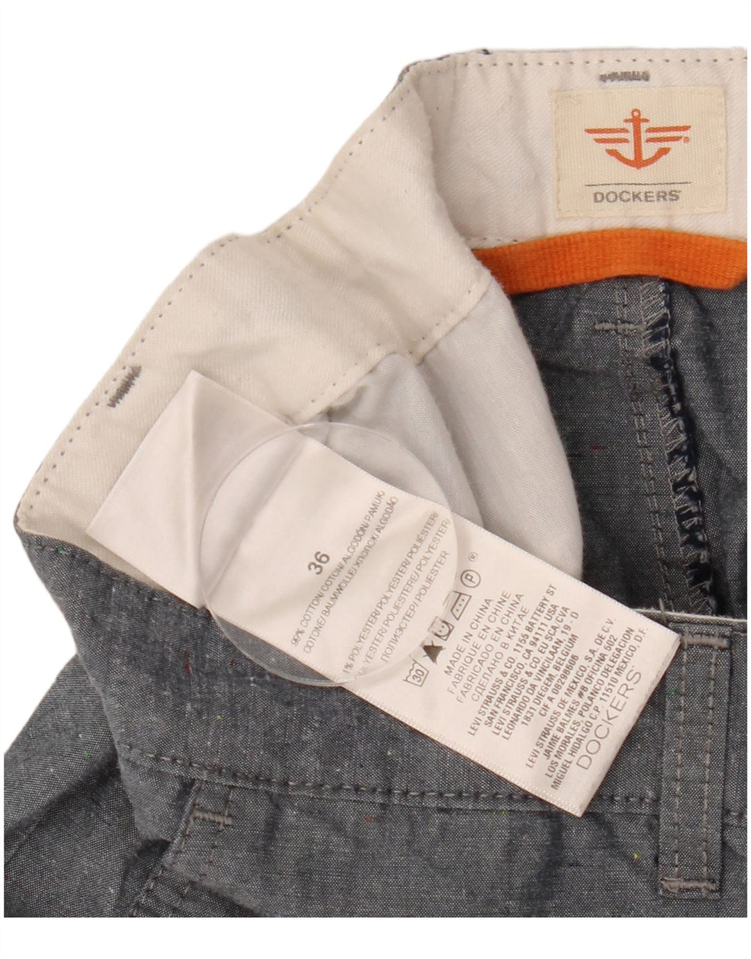 Pantaloni scurti cargo pentru bărbați DOCKERS W36 mari, bumbac, albastru