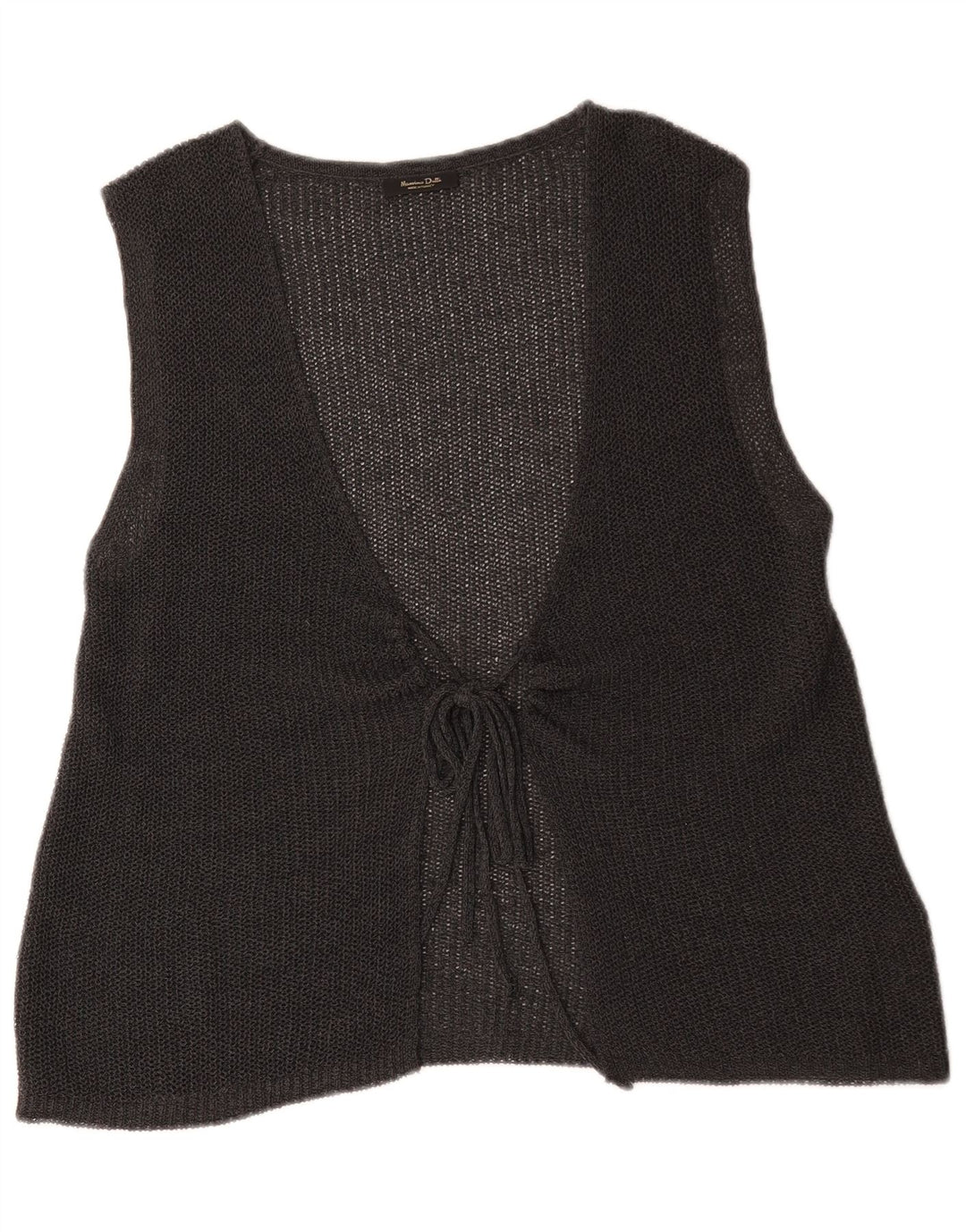 Pulover cardigan fără mâneci pentru femei Massimo Dutti UK 14 gri mediu