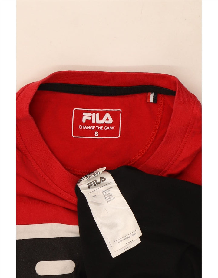 Tricou cu grafică Fila pentru bărbați Top mic, multicolor, bumbac color bloc