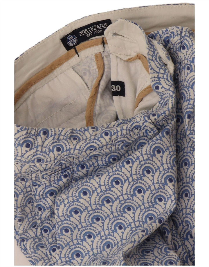 Pantaloni chino drepti North Sails pentru femei W30 L26 Blue Spotted