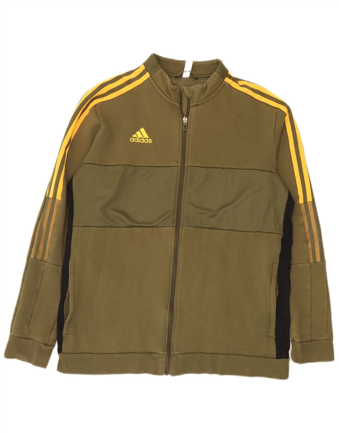 Jachetă de trening pentru bărbați ADIDAS XL, bumbac color bloc, kaki