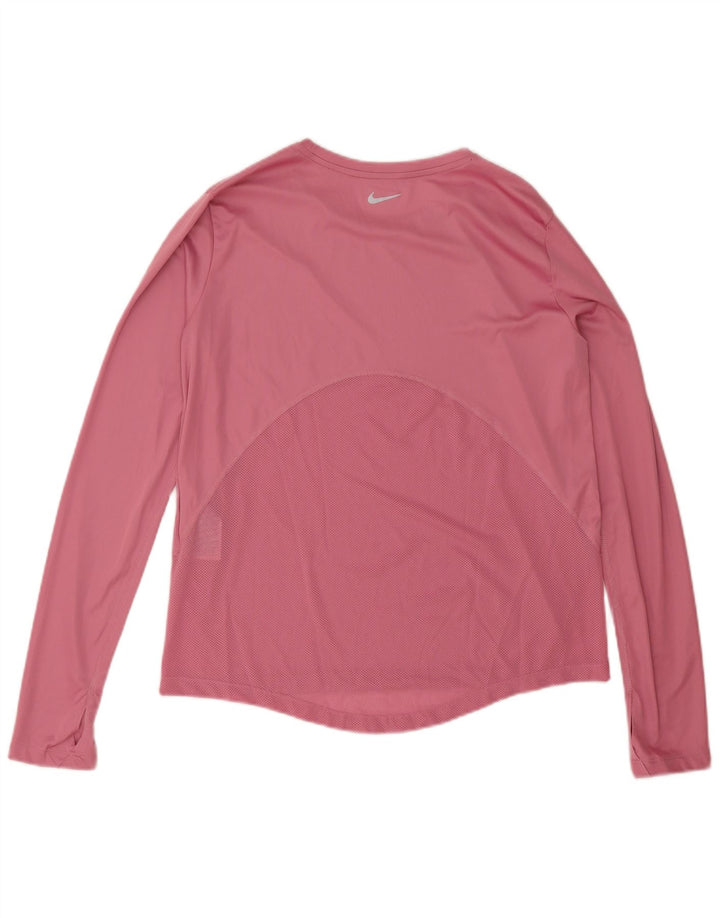 Top cu mânecă lungă pentru femei Dri Fit NIKE UK 12 Poliester roz mediu
