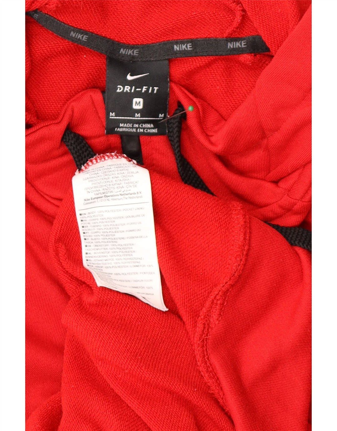 Pulover Nike pentru bărbați Dri Fit, cu fermoar, poliester roșu mediu