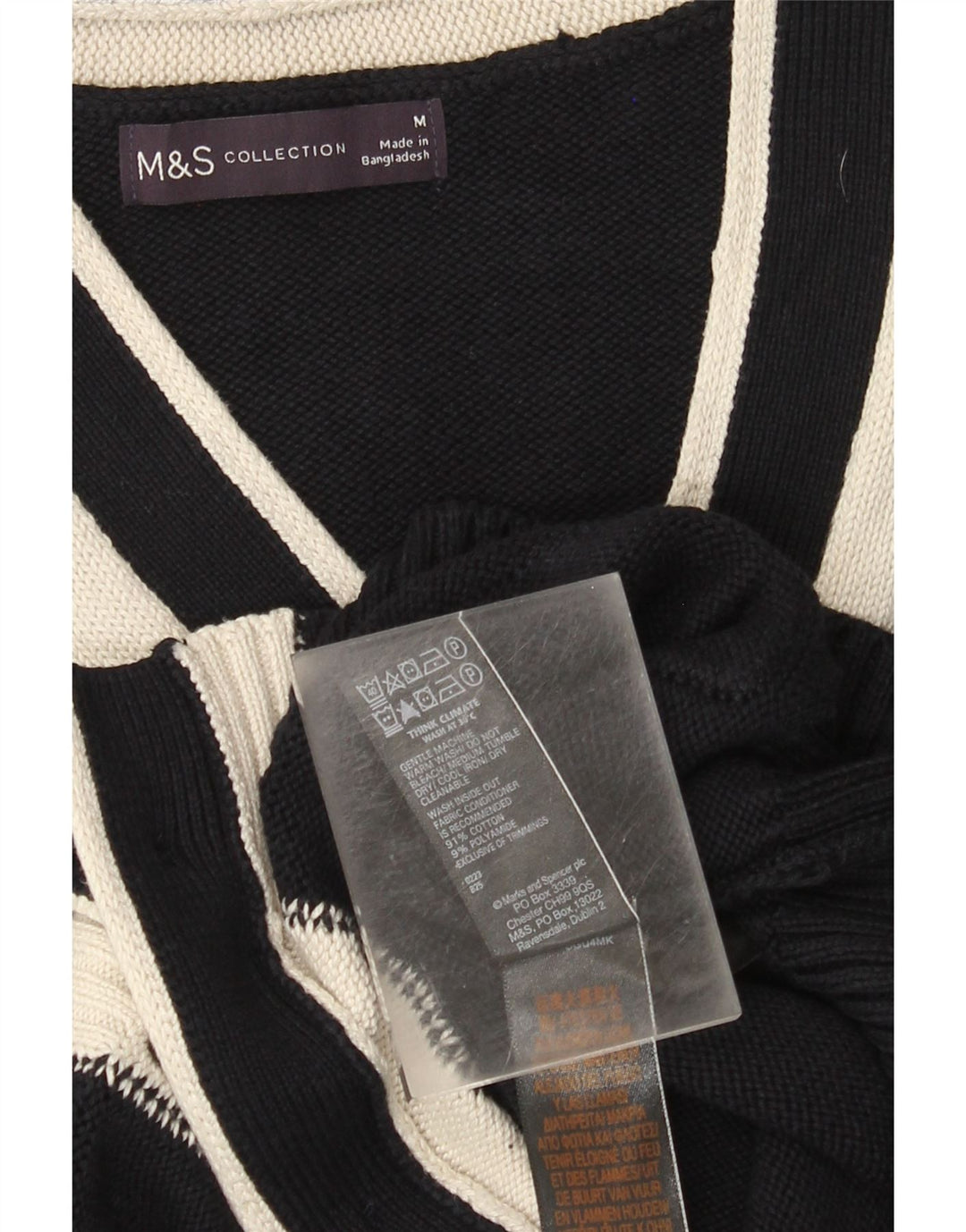 Pulover cardigan pentru femei Marks & Spencer UK 14 Medium Bleumarin Colorblock