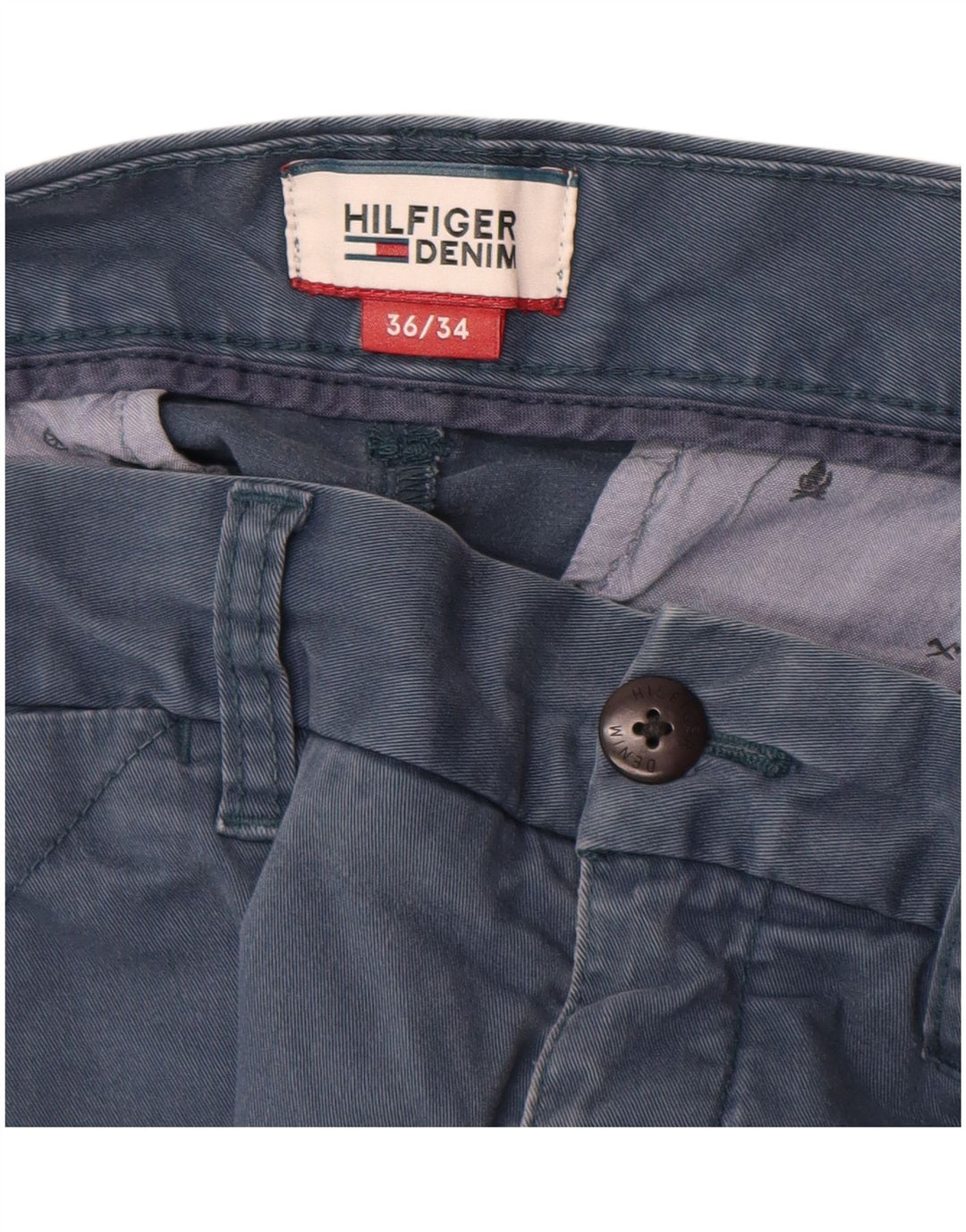 TOMMY HILFIGER Pantaloni Chino Slim Fit pentru bărbați L36 L34 Bumbac albastru