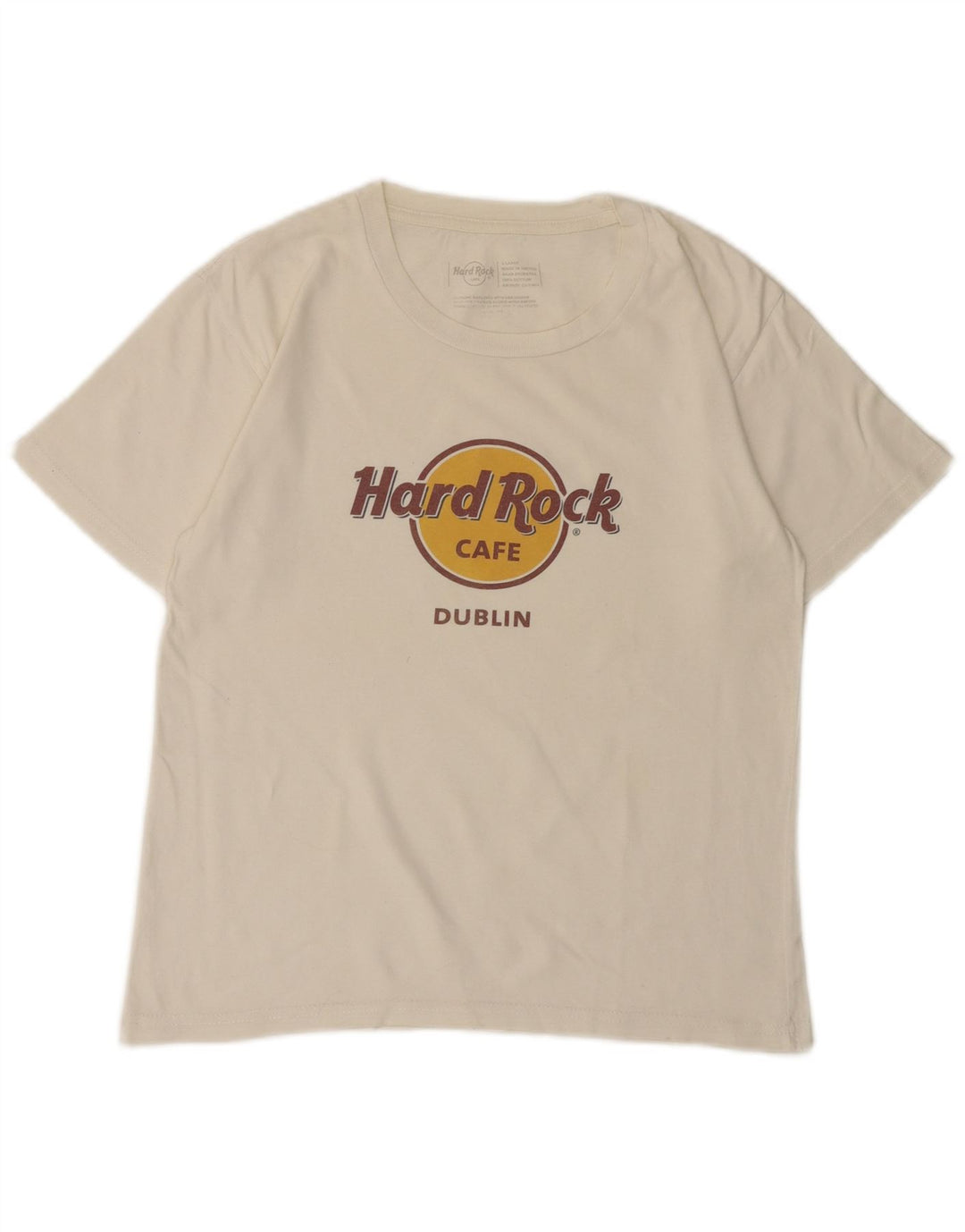 Hard Rock Cafe Dublin Tricou grafic Top UK 18 XL Bumbac alb