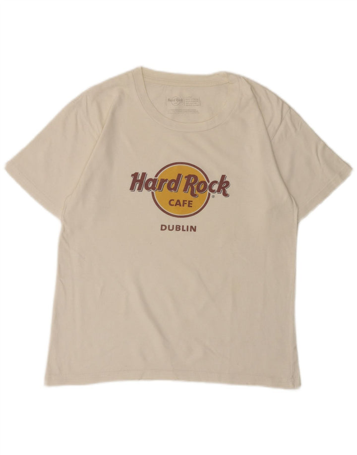 Hard Rock Cafe Dublin Tricou grafic Top UK 18 XL Bumbac alb
