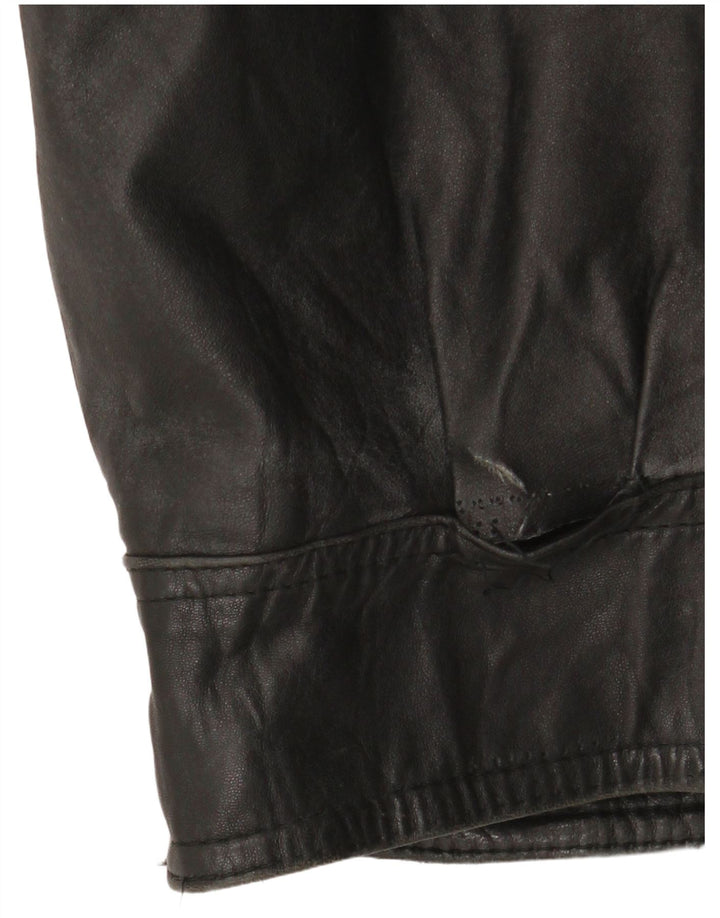 Jachetă de piele vintage pentru bărbați UK 42 XL din piele neagră