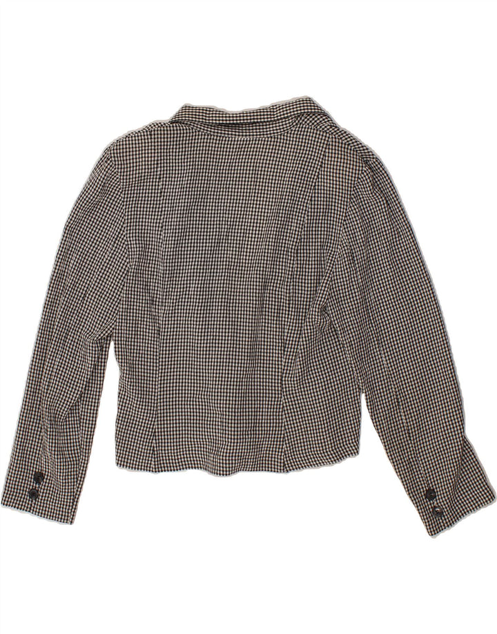 VINTAGE Womens Double Breasted Blazer Jacket UK 14 Large Black Gingham Vintage Vintage and Second-Hand Vintage from Messina Hembry 