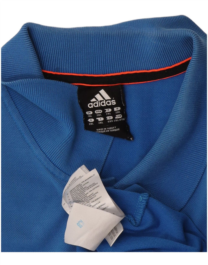 Tricou polo Adidas Climalite pentru bărbați 2XL, bumbac albastru