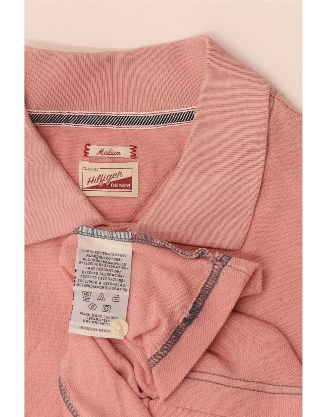 Tricou polo Tommy Hilfiger pentru bărbați, bumbac roz mediu