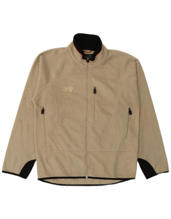 Jachetă fleece pentru bărbați Fila UK 40, mare, bej, poliester