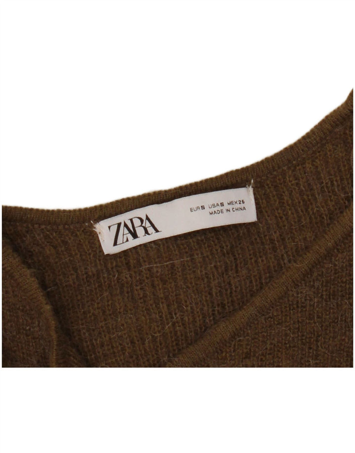 Pulover cardigan Wrap pentru femei Zara UK 10 Small Khaki