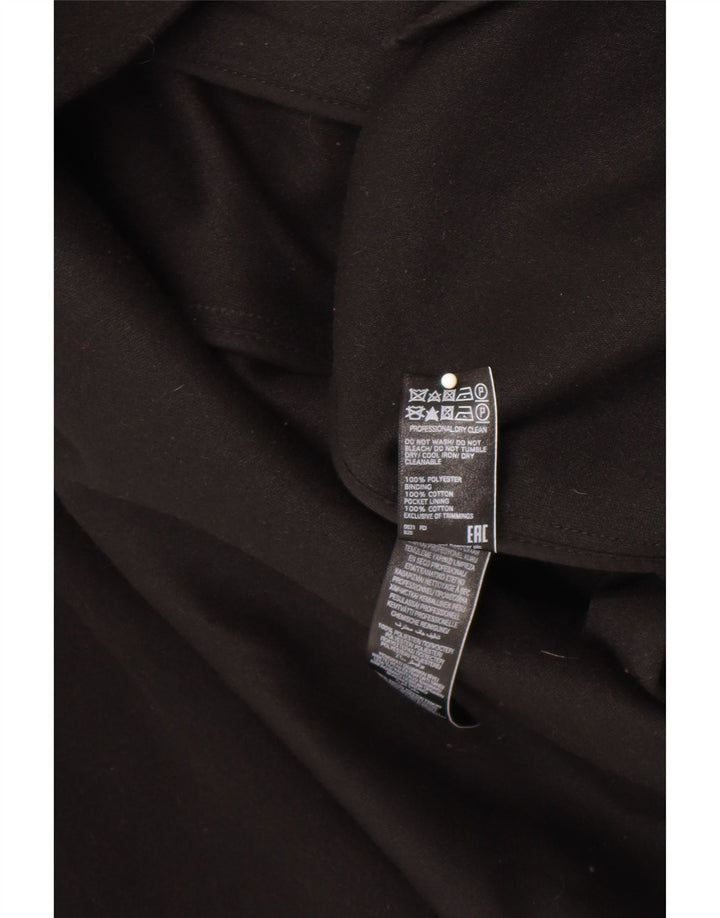 Pardesiu pentru femei Marks & Spencer, cu glugă, cu cravată în față, UK 18 XL, poliester negru