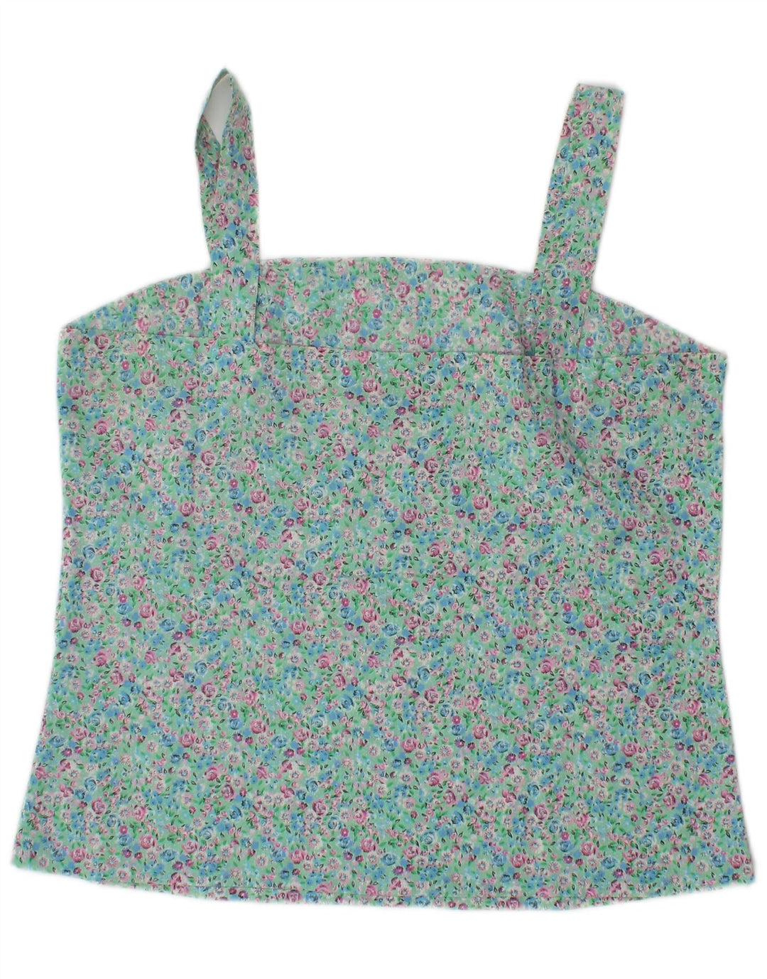 Vintage Cami Top pentru femei UK 10 Small Turcoaz Floral