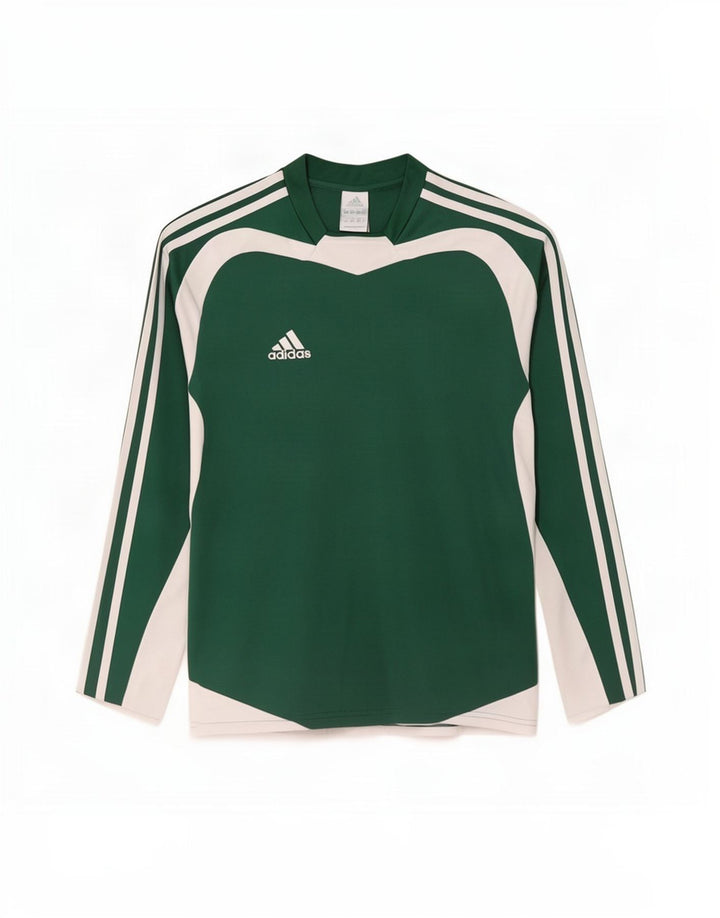 Adidas Climalite Top cu mânecă lungă pentru bărbați, verde mic, poliester color bloc