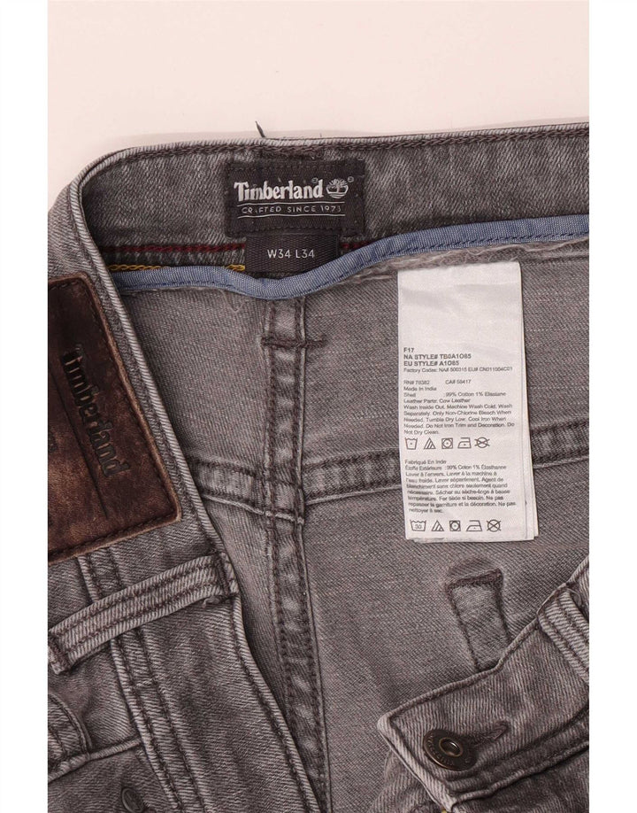 Blugi drepti pentru bărbați Timberland L34 L30 bumbac gri