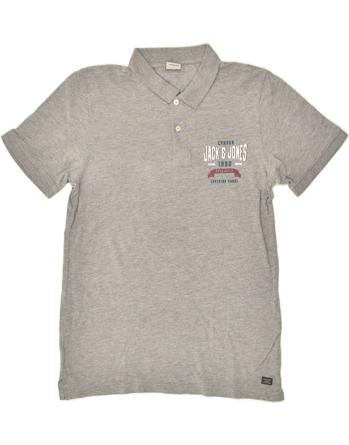 JACK & JONES Mens Polo Shirt Large Grey Cotton | Vintage Jack & Jones | Thrift | Second-Hand Jack & Jones | Used Clothing | Messina Hembry 