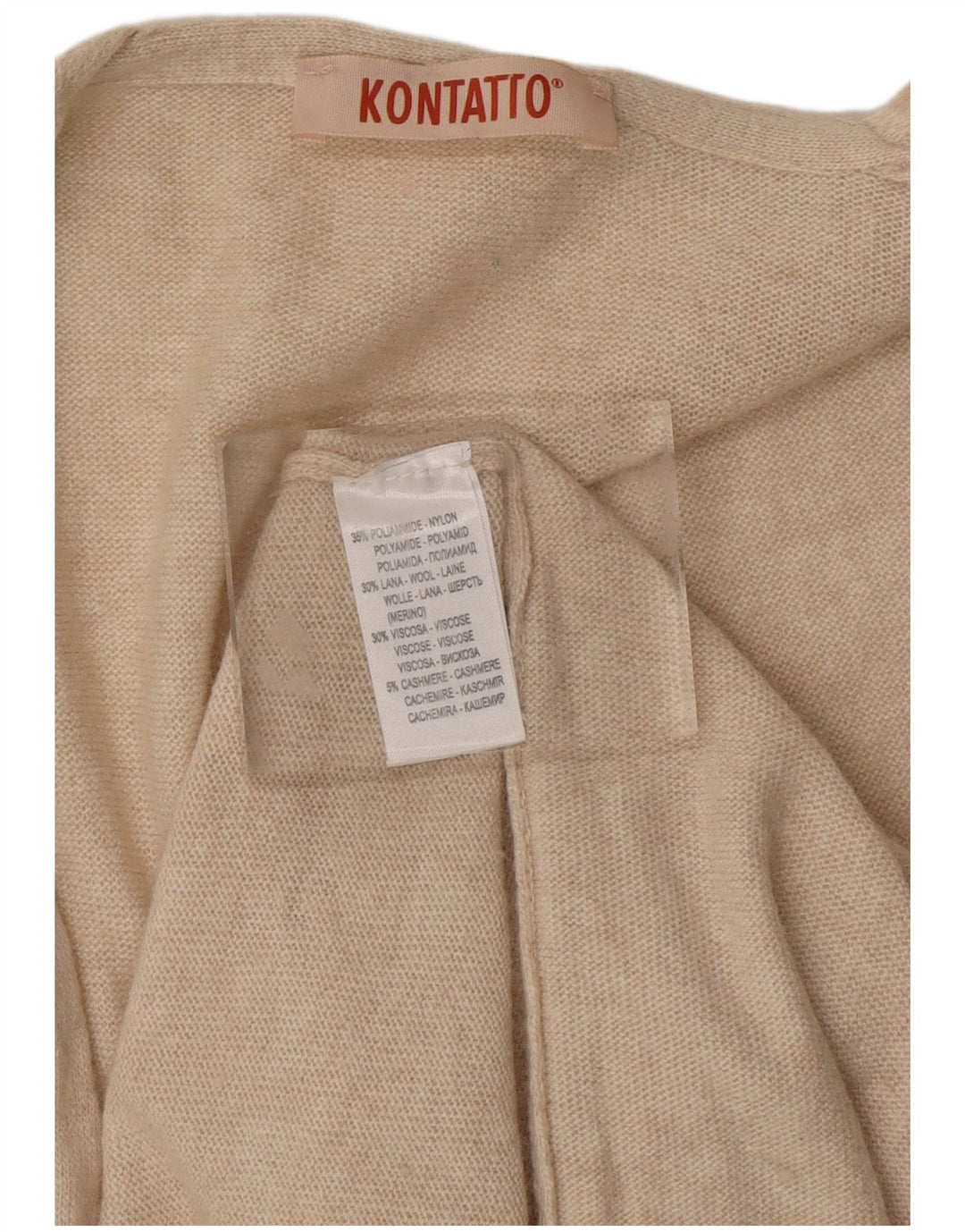 Pulover cardigan pentru femei KONTATTO UK 14 Medium Bej Poliamidă